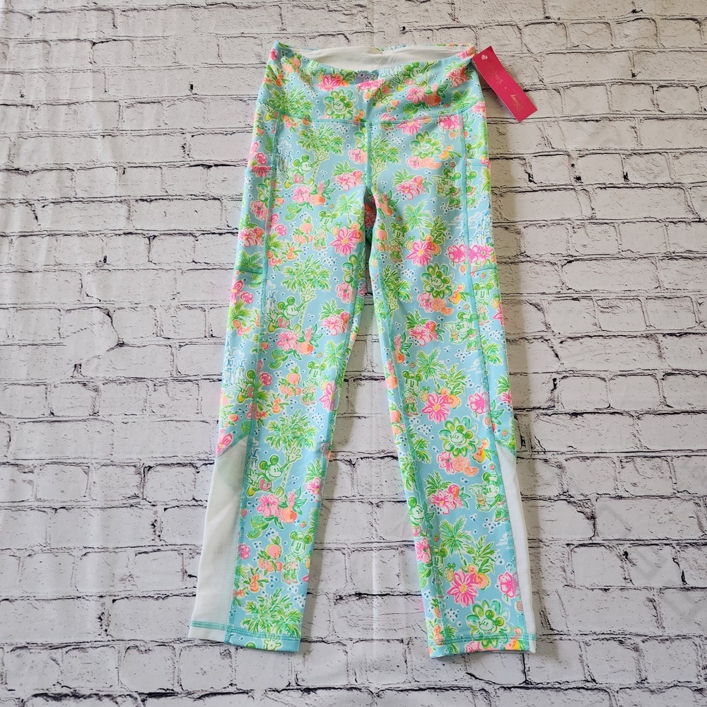 Lilly Pulitzer Disney Parks Weekender High Rise Leggings Blue Ibiza Mickey Small